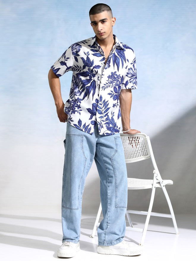 Highlander Men White Printed Relaxed Fit Casual Shirt - White - Image 2