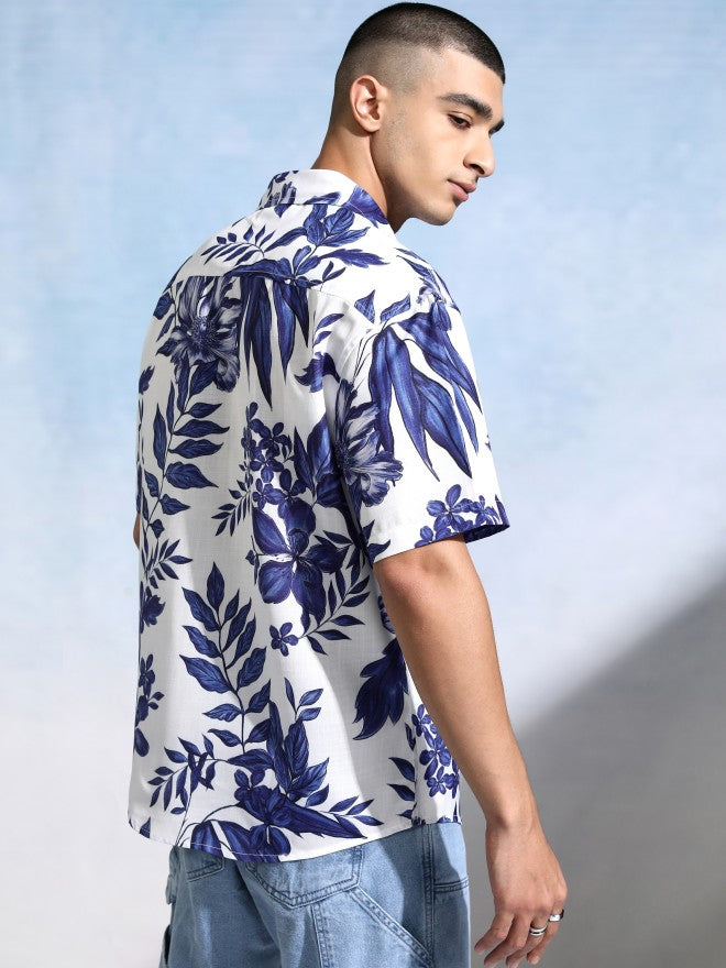Highlander Men White Printed Relaxed Fit Casual Shirt - White - Image 3