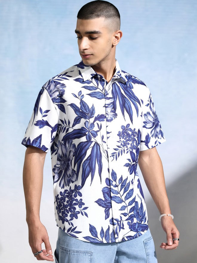Highlander Men White Printed Relaxed Fit Casual Shirt - White - Image 6