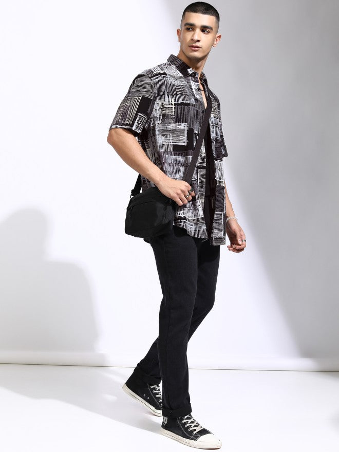 Highlander Men Grey Printed Relaxed Fit Casual Shirt - Grey - Image 2