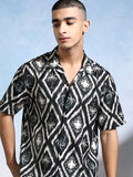 Highlander Men Cream Printed Relaxed Fit Casual Shirt - Cream - Image 1
