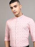Highlander Men Pink Textured Regular Fit Casual Shirt - Pink - Image 1