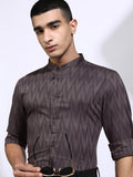 Highlander Men Purple Textured Regular Fit Casual Shirt - Purple - Image 1
