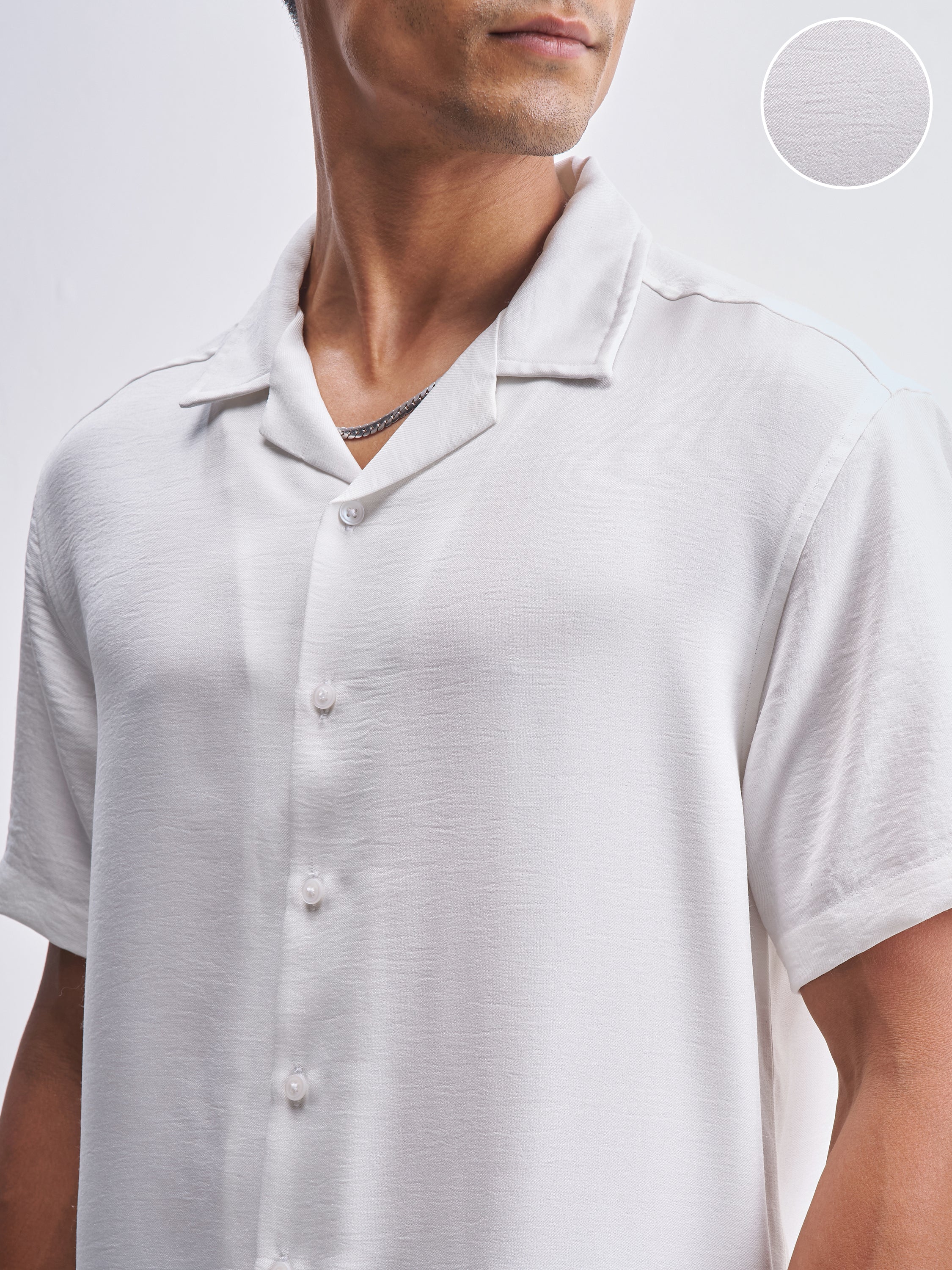 Highlander Men White Solid Relaxed Fit Casual Shirt - White - Image 5