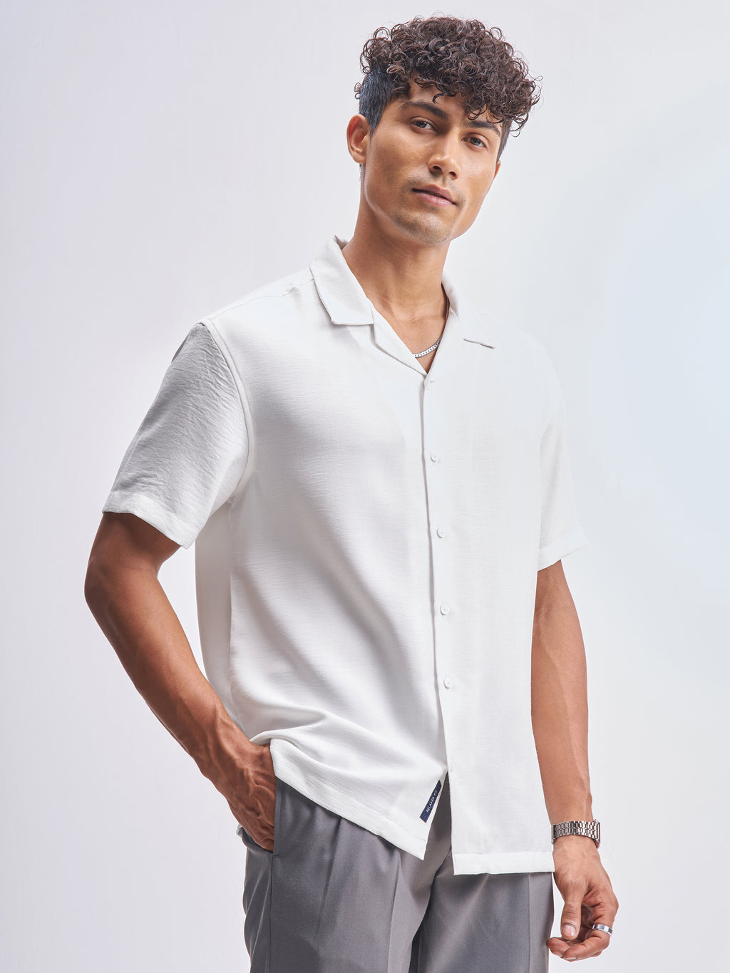 Highlander Men White Solid Relaxed Fit Casual Shirt - White - Image 6