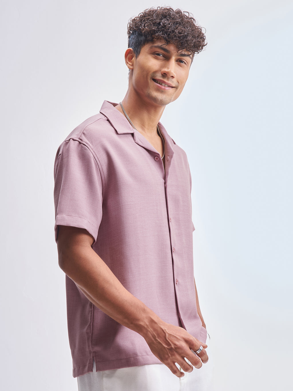 Highlander Men Lavender Solid Relaxed Fit Casual Shirt - Lavender - Image 6
