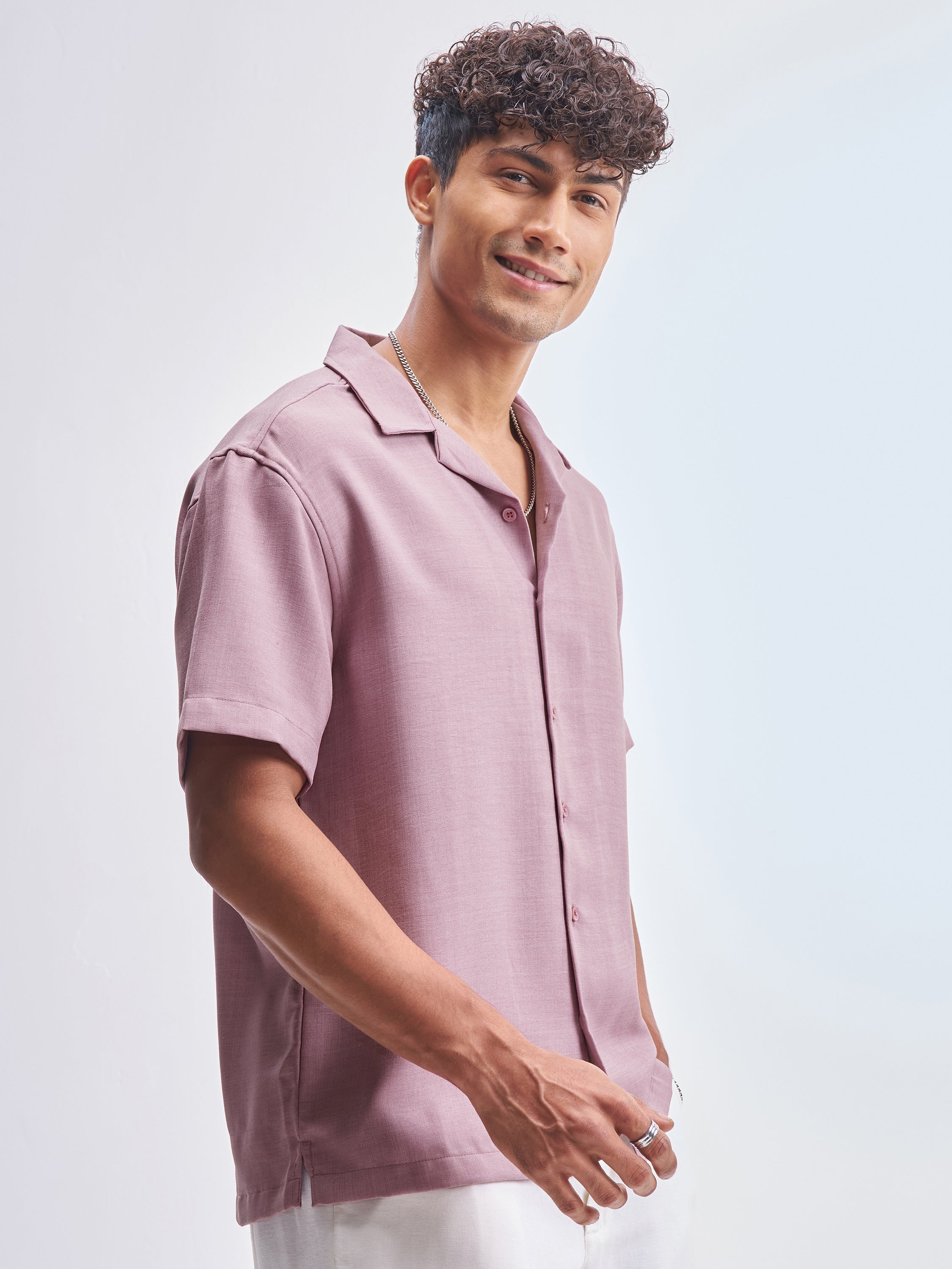 Highlander Men Lavender Solid Relaxed Fit Casual Shirt - Lavender - Image 6