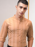 Highlander Men Orange Checked Regular Fit Casual Shirt - Orange - Image 1