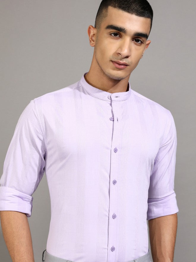 Highlander Men Lavender Checked Regular Fit Casual Shirt - Lavender - Image 1