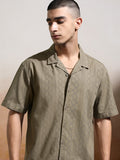 Highlander Men Khaki Textured Relaxed Fit Casual Shirt - Khaki - Image 1