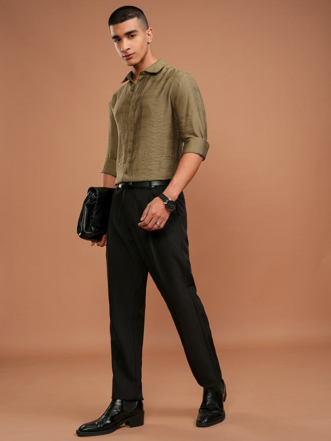 Highlander Men Beige Checked Slim Fit Casual Shirt - Beige - Image 2