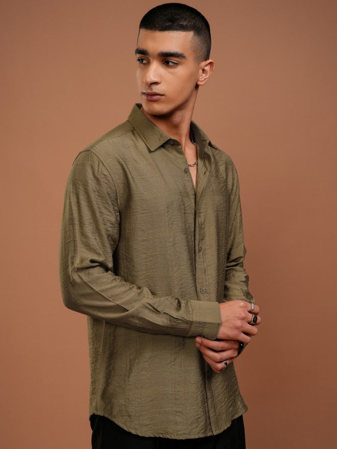 Highlander Men Beige Checked Slim Fit Casual Shirt - Beige - Image 6