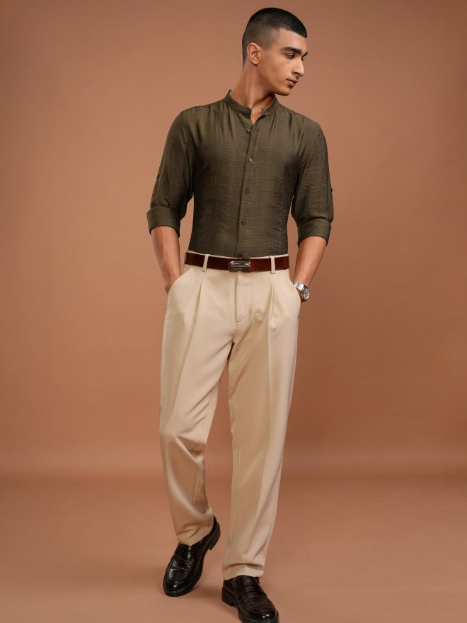 Highlander Men Khaki Checked Regular Fit Casual Shirt - Khaki - Image 2