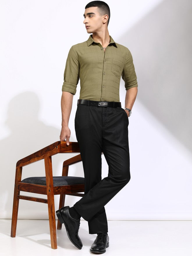 Highlander Men Khaki Textured Regular Fit Casual Shirt - Khaki - Image 2
