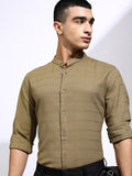 Highlander Men Khaki Textured Regular Fit Casual Shirt - Khaki - Image 1