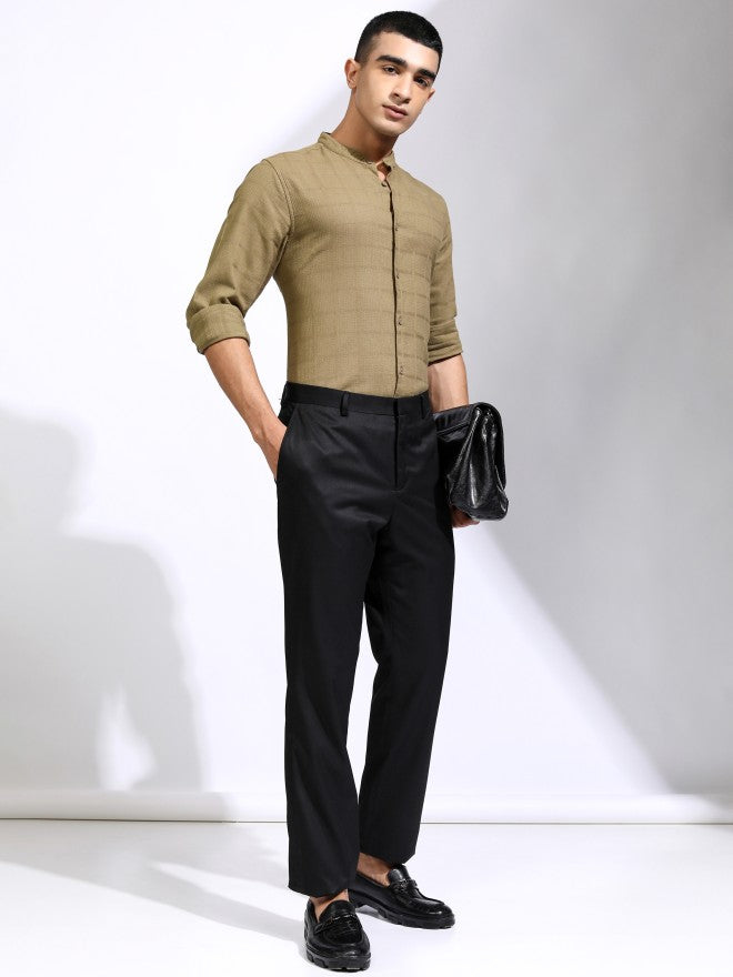 Highlander Men Khaki Textured Regular Fit Casual Shirt - Khaki - Image 2