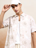 Highlander Men Beige Printed Relaxed Fit Casual Shirt - Beige - Image 1