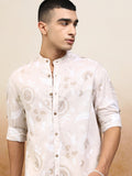 Highlander Men Beige Printed Relaxed Fit Casual Shirt - Beige - Image 1