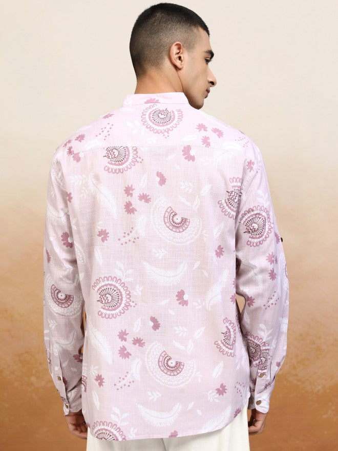 Highlander Men Pink Printed Relaxed Fit Casual Shirt - Pink - Image 3
