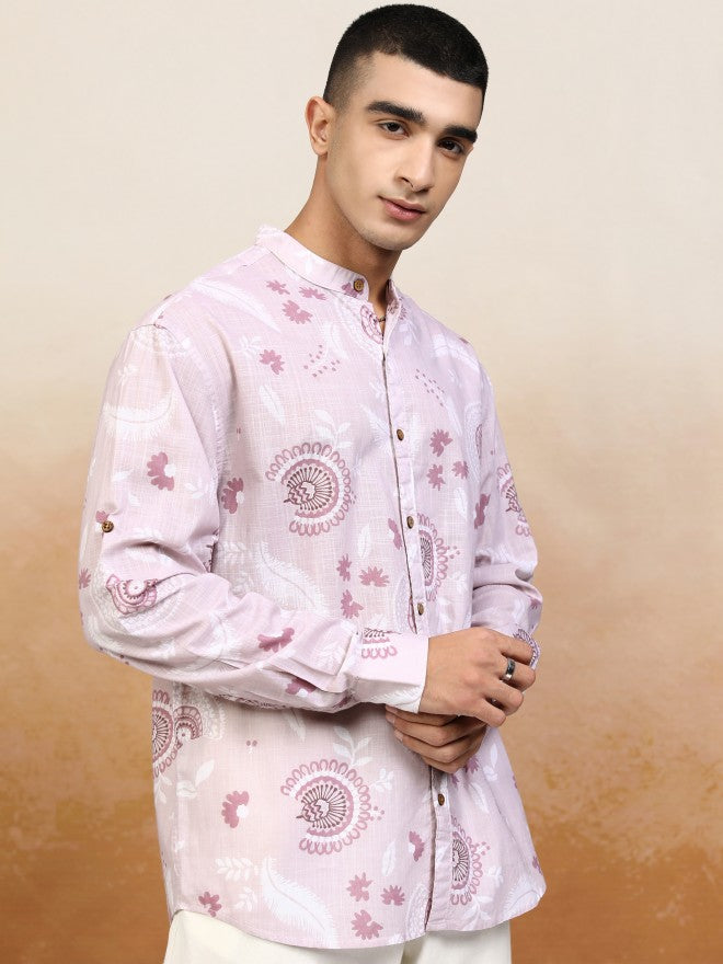Highlander Men Pink Printed Relaxed Fit Casual Shirt - Pink - Image 6