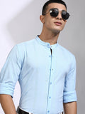 Highlander Men Blue Checked Regular Fit Casual Shirt - Blue - Image 1