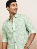 Highlander Men Green Printed Relaxed Fit Casual Shirt - Green - Image 1