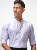 Highlander Men Lavender Self Design Regular Fit Casual Shirt - Lavender - Image 1