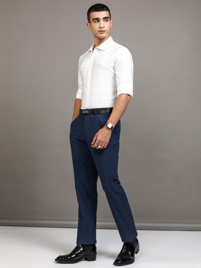 Highlander Men White Checked Slim Fit Casual Shirt - White - Image 2