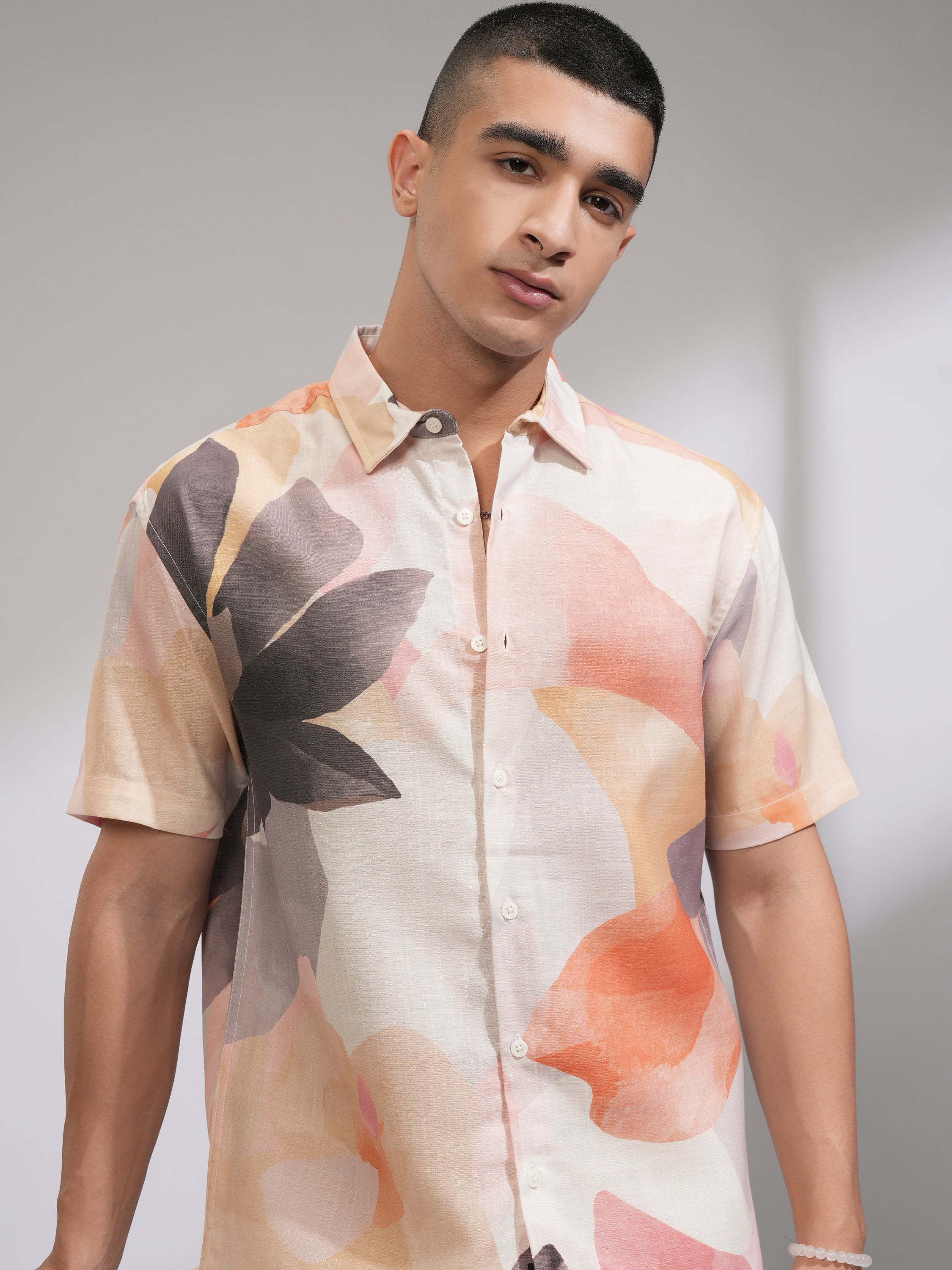 Highlander Men Yellow Printed Relaxed Fit Casual Shirt - Yellow - Image 1