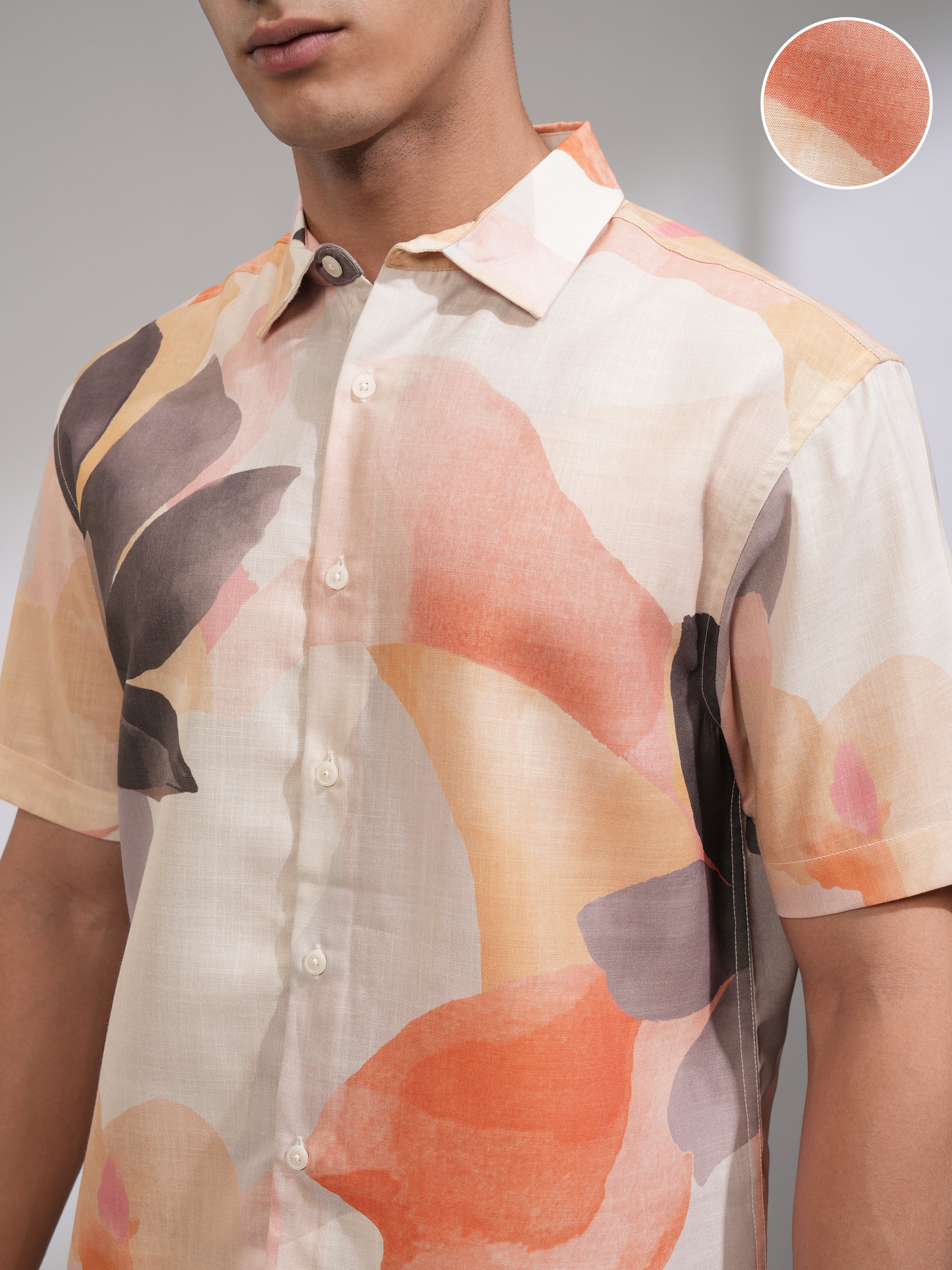 Highlander Men Yellow Printed Relaxed Fit Casual Shirt - Yellow - Image 5