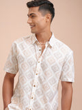 Highlander Men White Printed Relaxed Fit Casual Shirt - White - Image 1