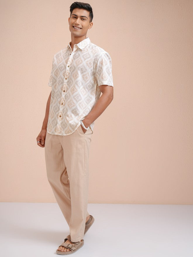 Highlander Men White Printed Relaxed Fit Casual Shirt - White - Image 2
