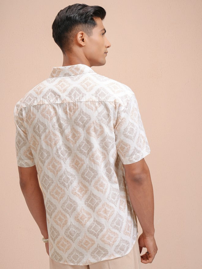 Highlander Men White Printed Relaxed Fit Casual Shirt - White - Image 3