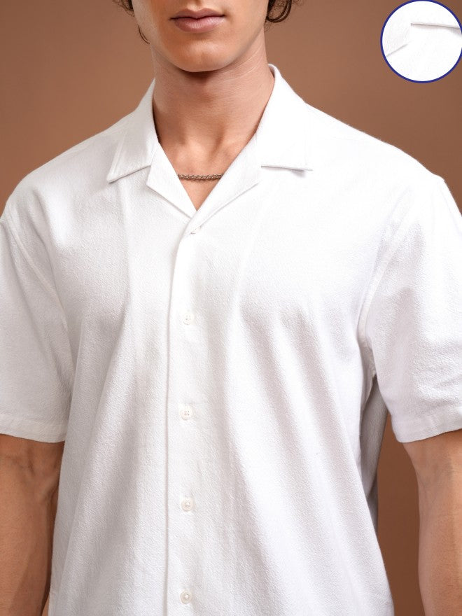 Highlander Men White Solid Relaxed Fit Casual Shirt - White - Image 5