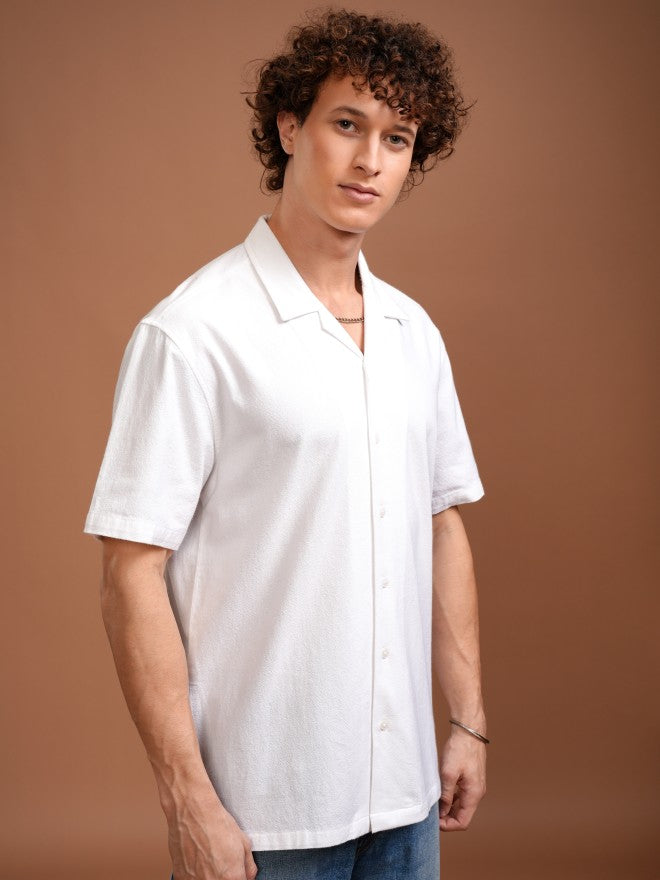 Highlander Men White Solid Relaxed Fit Casual Shirt - White - Image 6