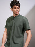 Highlander Men Green Solid Regular Fit Casual Shirt - Green - Image 1