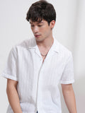 Highlander Men White Self Design Relaxed Fit Casual Shirt - White - Image 1