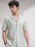 Highlander Men Grey Self Design Relaxed Fit Casual Shirt - Grey - Image 1