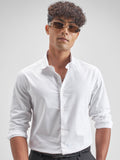 Highlander Men White Solid Slim Fit Casual Shirt - White - Image 1