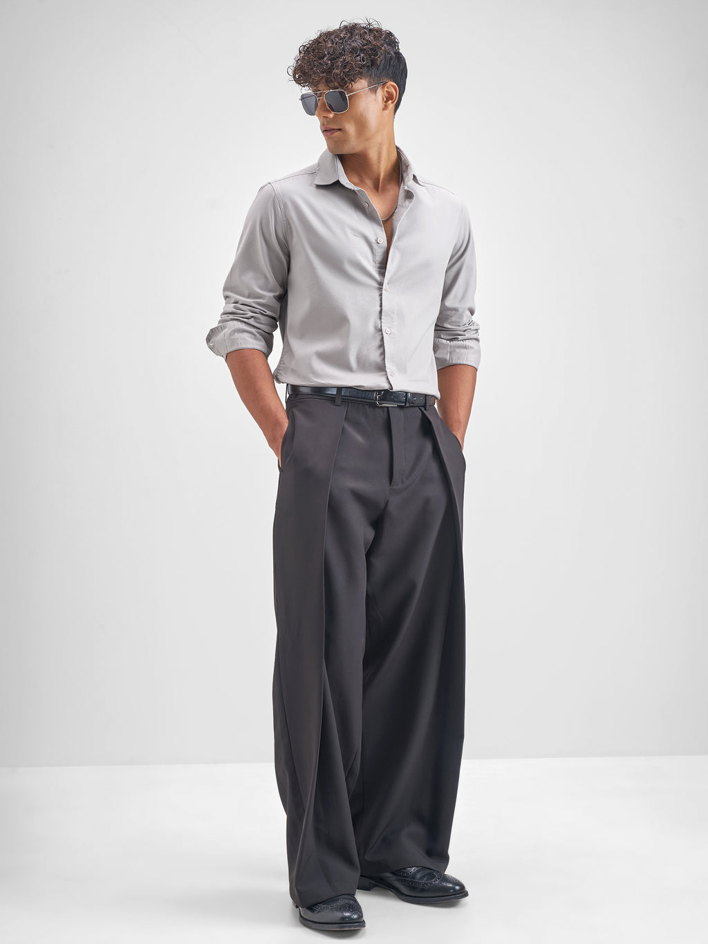 Highlander Men Grey Solid Slim Fit Casual Shirt - Grey - Image 2
