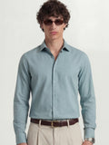 Highlander Men Blue Solid Slim Fit Casual Shirt - Blue - Image 1