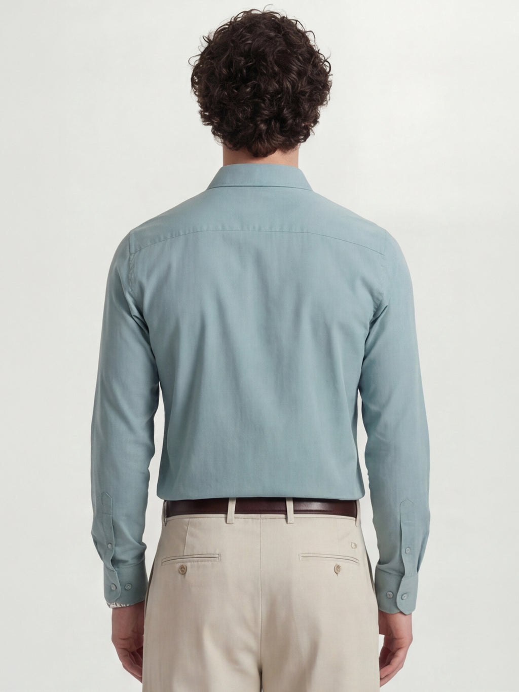 Highlander Men Blue Solid Slim Fit Casual Shirt - Blue - Image 3