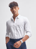 Highlander Men White Solid Regular Fit Casual Shirt - White - Image 1
