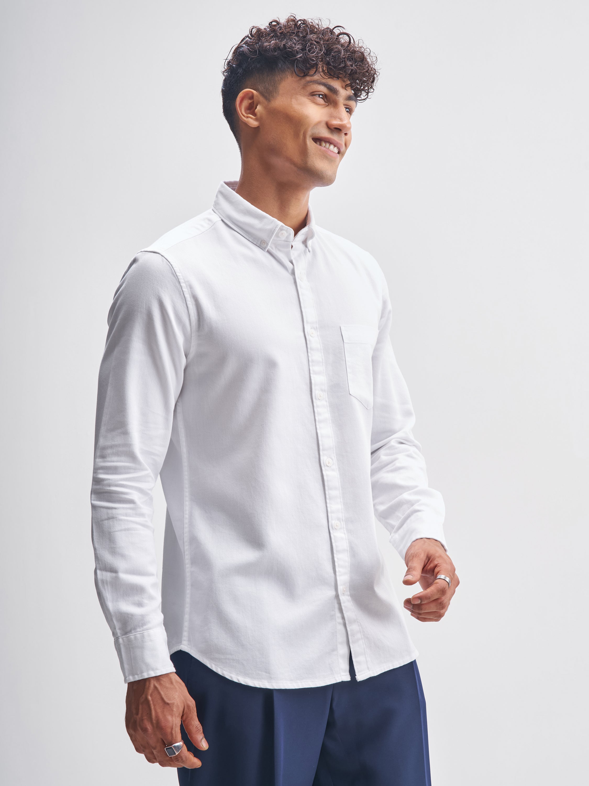Highlander Men White Solid Regular Fit Casual Shirt - White - Image 6