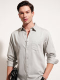 Highlander Men Grey Solid Regular Fit Casual Shirt - Grey - Image 1