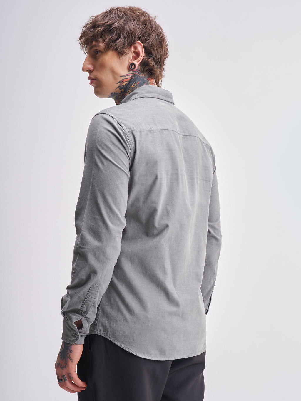 Highlander Men Grey Solid Regular Fit Casual Shirt - Grey - Image 3
