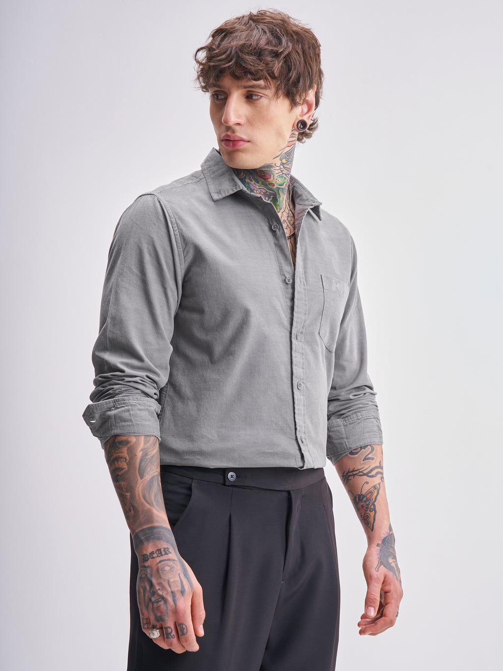 Highlander Men Grey Solid Regular Fit Casual Shirt - Grey - Image 6