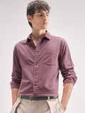 Highlander Men Pink Solid Regular Fit Casual Shirt - Pink - Image 1