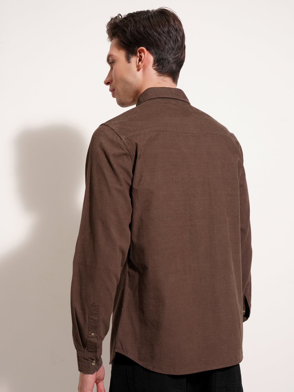 Highlander Men Brown Self Design Regular Fit Casual Shirt - Brown - Image 3