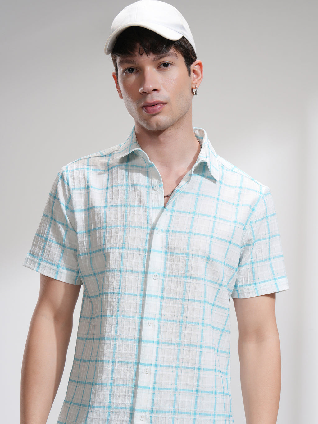 Highlander Men White Checked Regular Fit Casual Shirt - White - Image 1